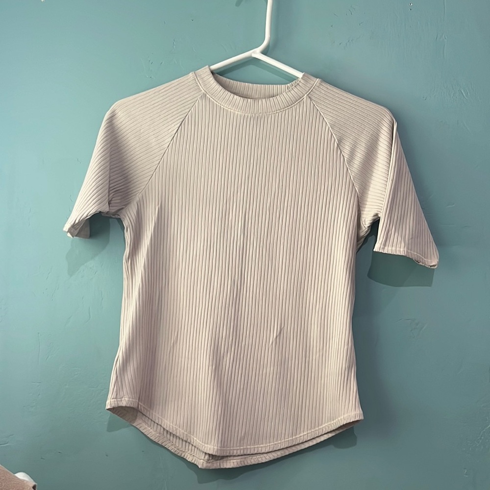 Y2K cream half sleeve shirt